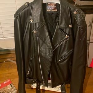 Leather motorcycle jacket